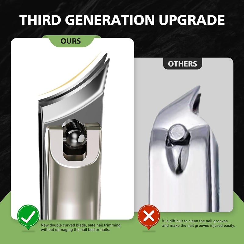 Baluca Slanted Blade Ingrown Toenail Clippers for Thick Toenails, Angled Toe Nail Fingernail Cutter Trimmer for Seniors and Men - Champagne - Image 4